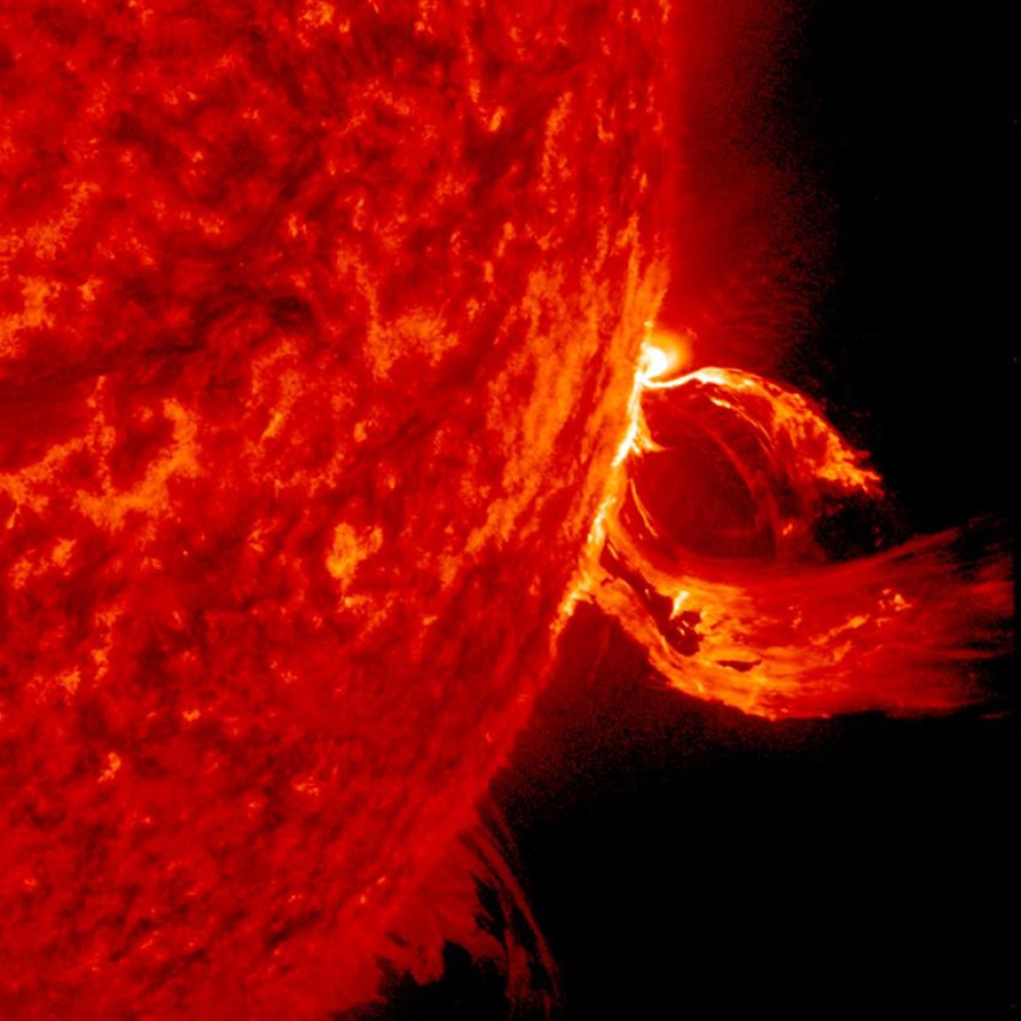 Alldafliad màs coronaidd yn ffrwydro o’r Haul yn 2015. Llun: NASA Goddard Flight Center.