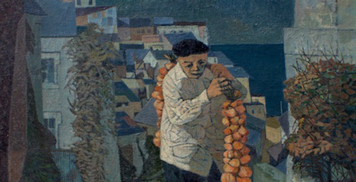 Image of John Elwyn's 'Sioni Winwns' (1958) - a Breton onion seller 