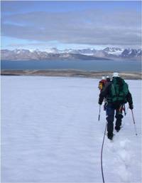 Aberystwyth University researchers working on the microbial economy of a High Arctic glacier