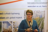 Heather Jenkins speaking at the IBERS breakfast at the Winter Fair