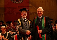 Pro-Chancellor of Aberystwyth University Dr Glyn Rowlands with Professor Ken Walters.