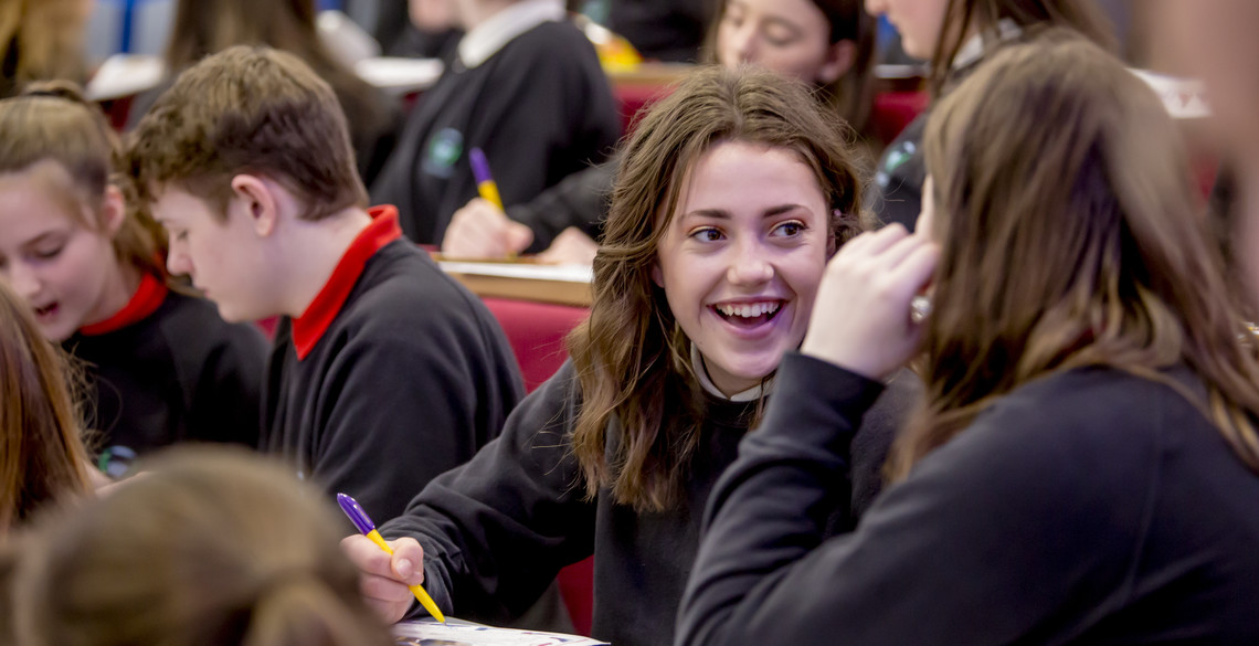 School pupils taking part in a workshop