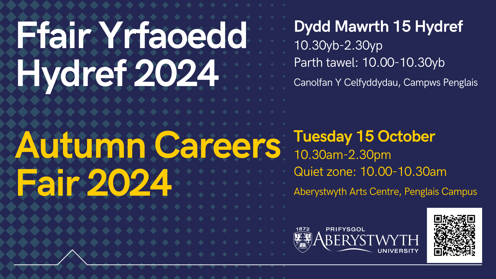 Ffair Yrfaoedd Hydref 2024, Dydd Mawrth 15fed o Hydref