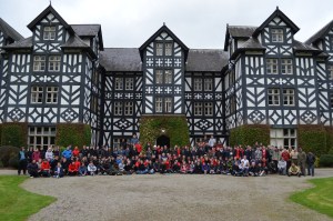 First Year Students line up for their well earned group photo at Gregynog