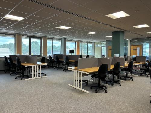 The desks, chairs and the new group study rooms