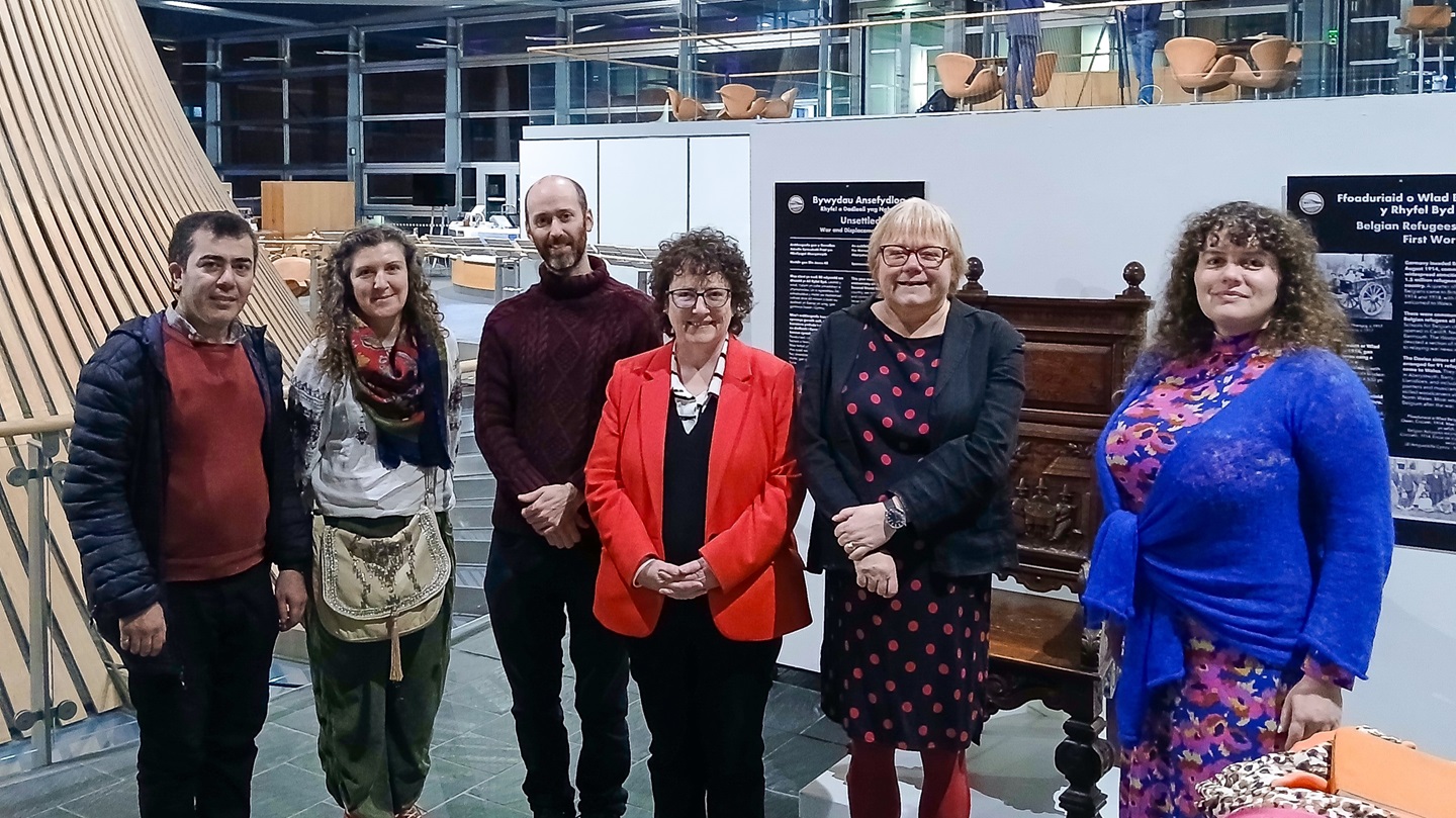 Launch of the exhibition in the Senedd with Professor Andrea Hammel and the Llywydd Elin Jones MS
