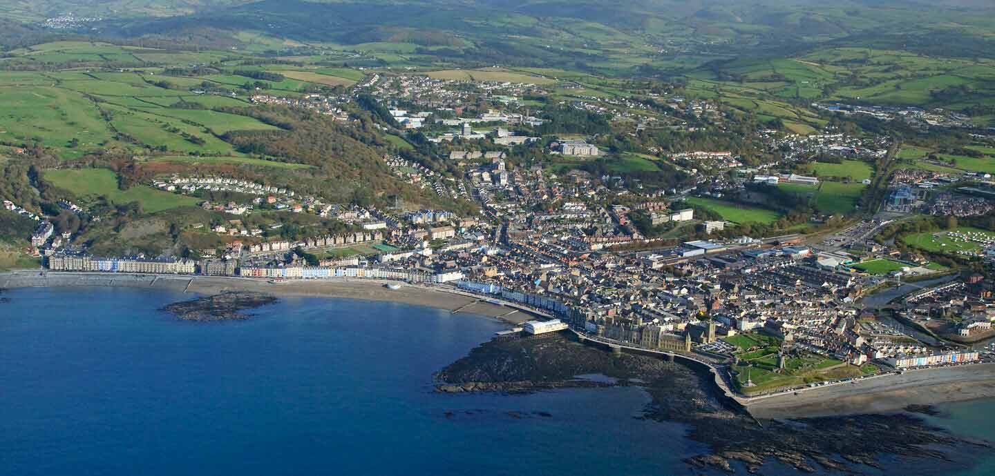 Aerial view of Aberystwyth