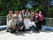 Tony Orme, Aberystwyth University’s Enterprise Manager, (kneeling, centre) with staff and students who attended the 2010 Business Start-up Week.