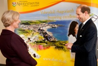 The Vice-Chancellor Professor April McMahon with HRH Earl of Wessex.