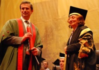 The presentation of Robert Peston as Fellow during Graduation 2011.