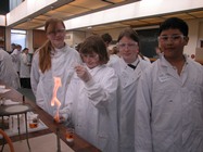 Secondary school children making the most of laboratory sessions at Aberystwyth University