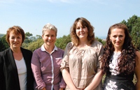 (Left-right) Sue Chambers from HR, Kath Williams Institute Manager, Nia Jones and Heather Hinkin from HR.