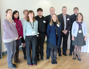 Hosts and speakers from the Voices from the Autism Spectrum one-day conference at Aberystwyth University.