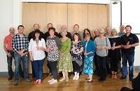 Members of Aberystwyth University staff at the Long Service Awards with Vice-Chancellor, Professor April McMahon.