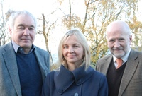 Left to Right: Professor Alan Clarke, Sarah Wydall and Professor John Williams 