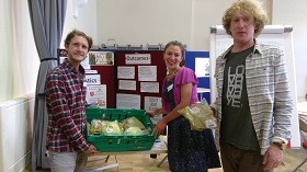 Left to right: Aberystwyth University PhD students Chris Byrne and Heather McClure and former student Chris Woodfield, who helped organise the conference.