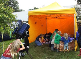 The Physics Buskers’ stand at the Green Man Festival