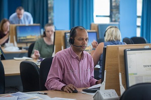 Aberystwyth University staff at a training session ahead of clearing.