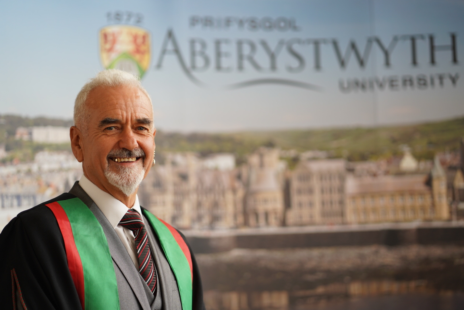 For selfless humanitarian work, Eric Harries was presented with an Honorary Bachelor of Science degree from Aberystwyth University at Graduation 2018.