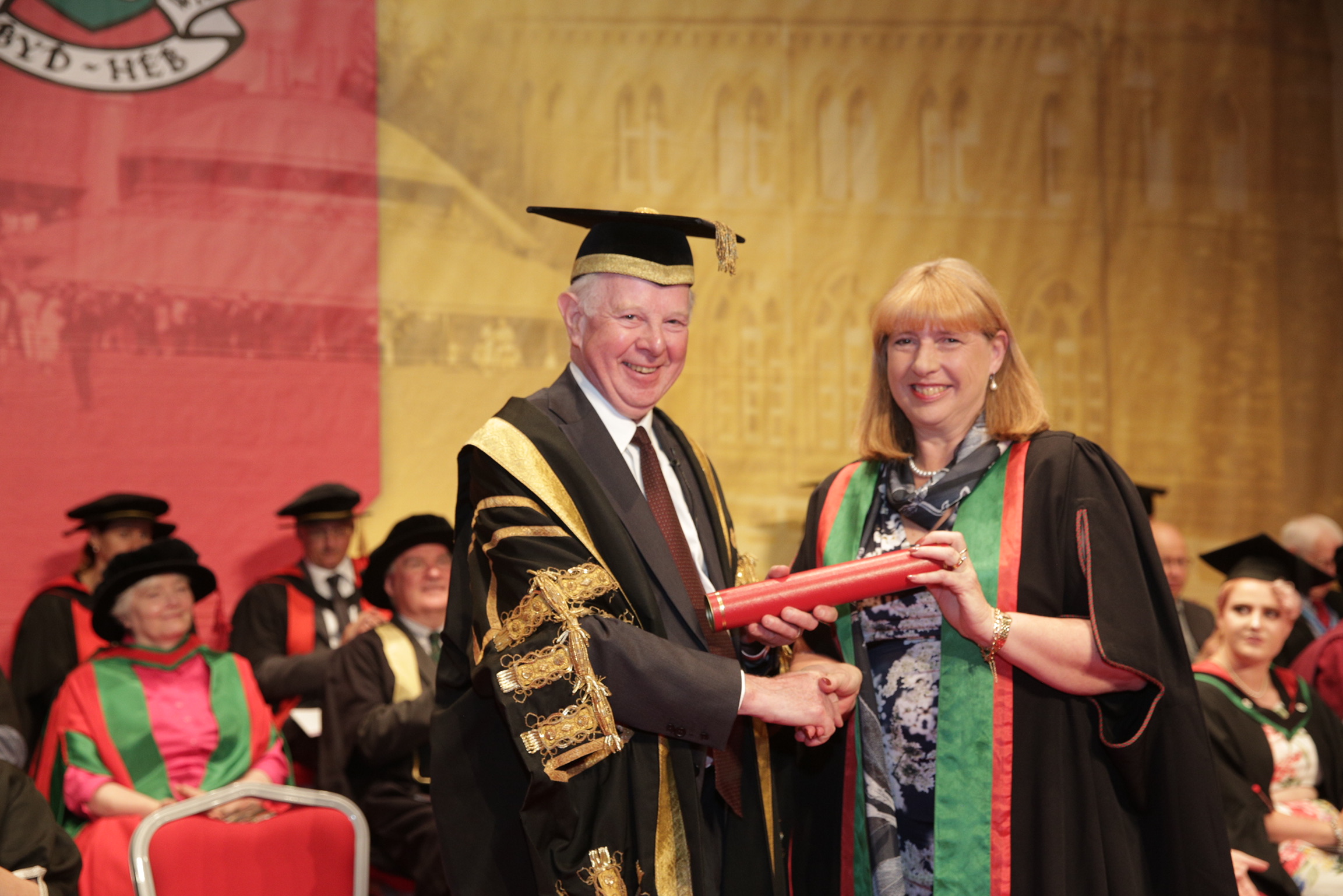 Aberystwyth University Chancellor The Rt Hon. Lord Thomas of Cwmgiedd with Honorary Fellow Professor Ann Sumner