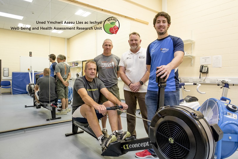 Bleddyn Jones with Mr Alan Cole, PhD student Nicholas Gregory and Dr Rhys Thatcher from WARU.