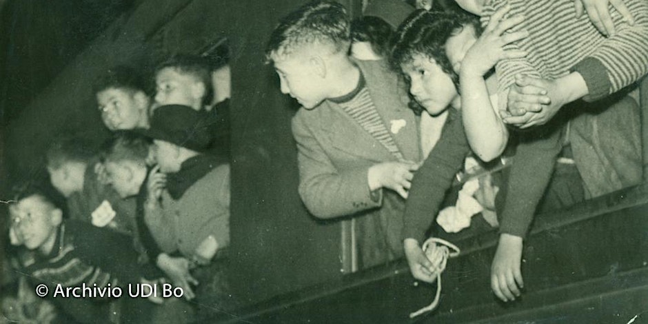 Second World War evacuation scheme in Italy - children from Naples on a train taking them to Emilia Romagna © Archivio UDI Bo