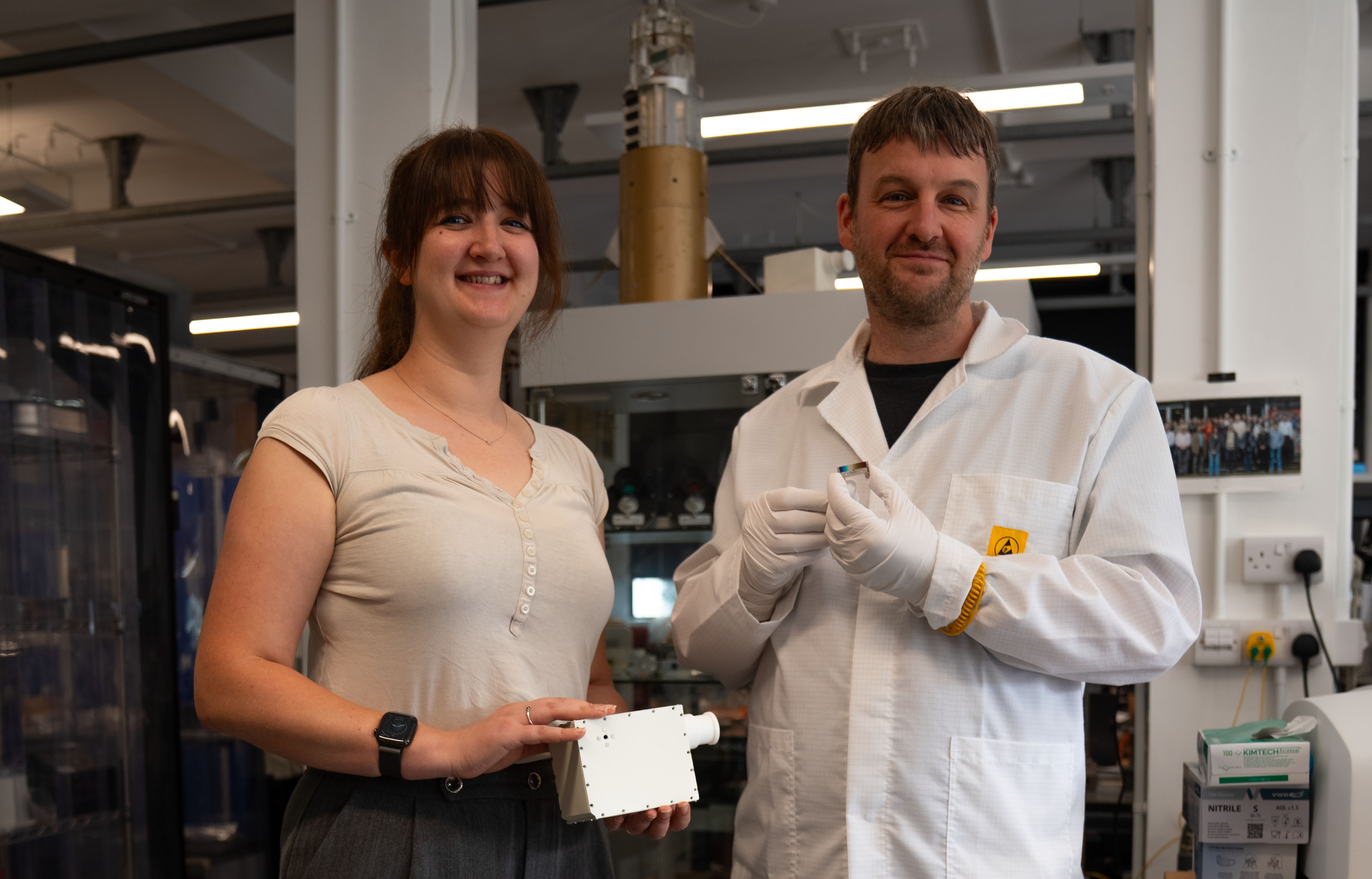 Dr Helen Miles, Operations Software Lead for Enfys, and Dr Matt Gunn, Principal Investigator on Enfys.