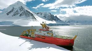 RRS Sir David Attenborough research vessel, photo credit Jenna Plank, British Antarctic Survey.