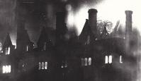 The Old College fire: much of the northern wing of the building was destroyed by the fire on the night of 8/9 July 1885.