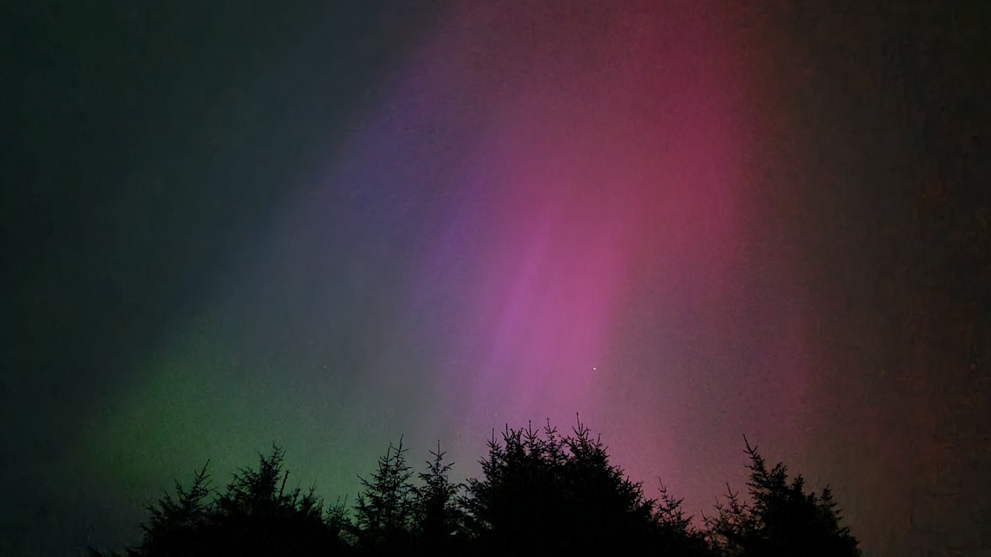 Image from May's aurora borealis taken just outside of Aberystwyth [CREDIT: ABERYSTWYTH UNIVERSITY].