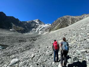 Aberystwyth University scientists at Alpine glaciers