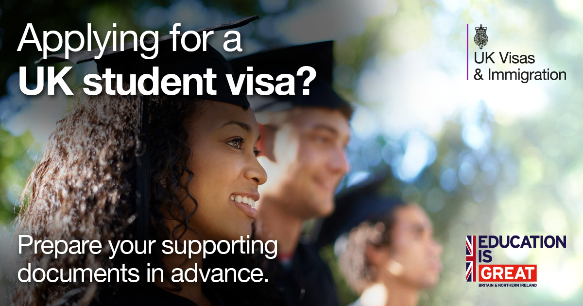 UK Visas & Immigration poster for applying for a UK student visa