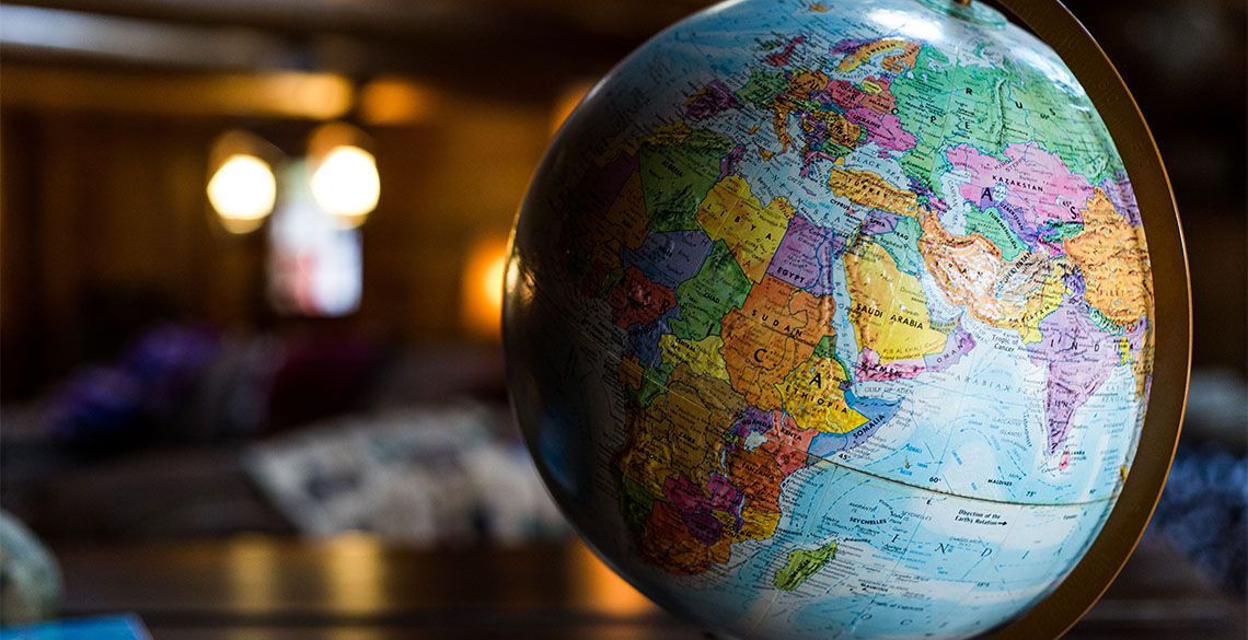 Your country. Image of a globe of the world.