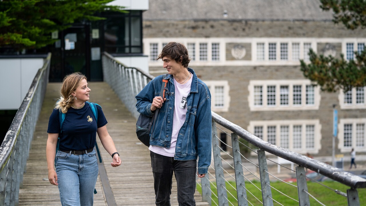 Students outside Student Welcome Centre