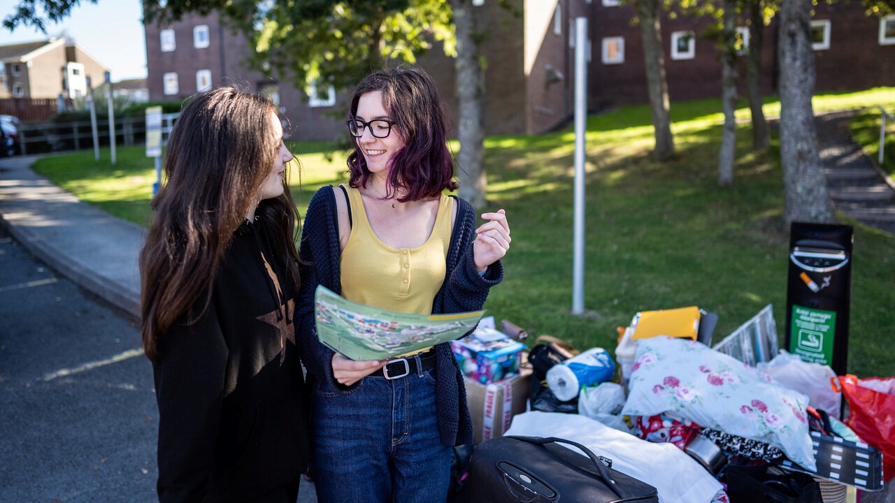 Students with bags