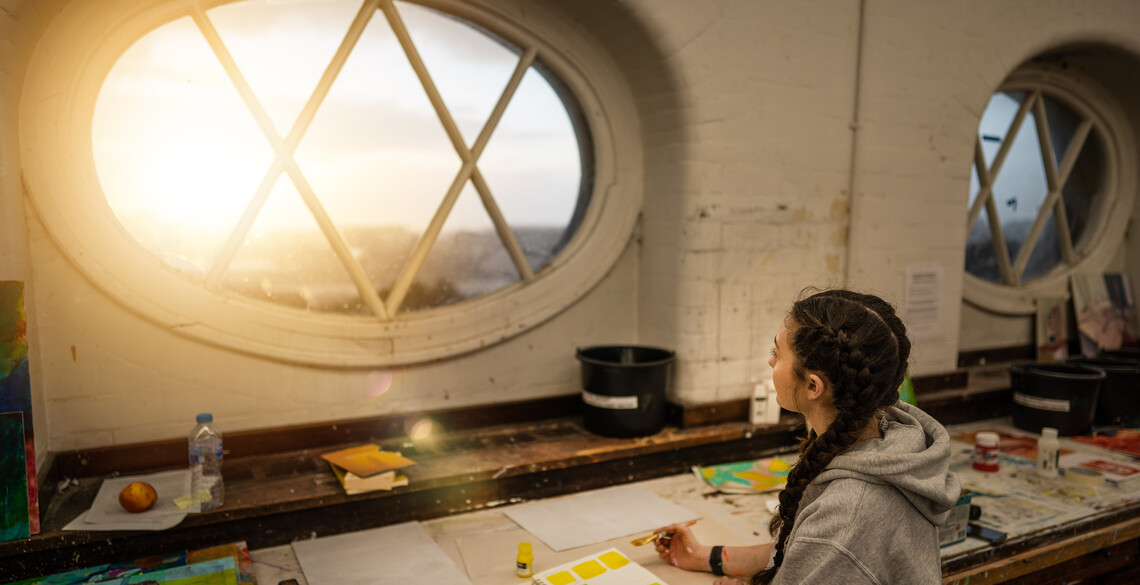 Student working in School of Art