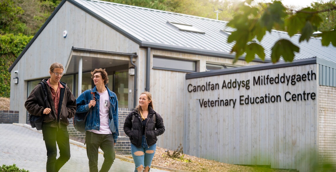 Students walking on campus