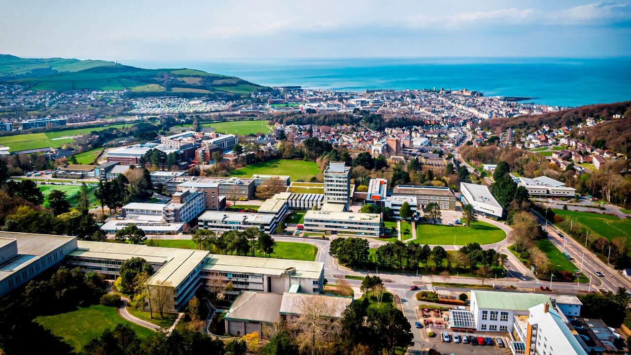Aerial shot of Aberystwyth
